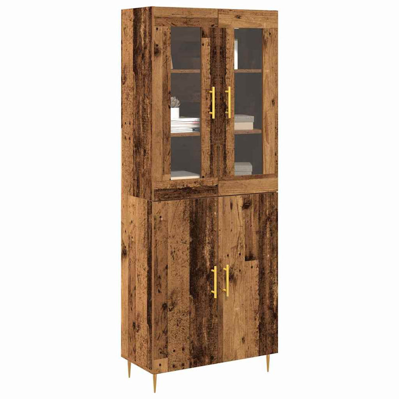 vidaXL Magasfiú 2 pcs Régi fa 69.5 x 34 x 180 cm Faanyag