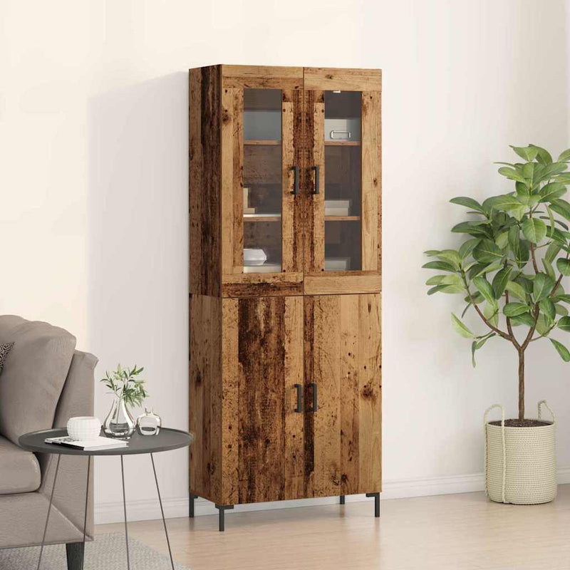 vidaXL Magasfiú 2 pcs Régi fa 69.5 x 34 x 180 cm Faanyag