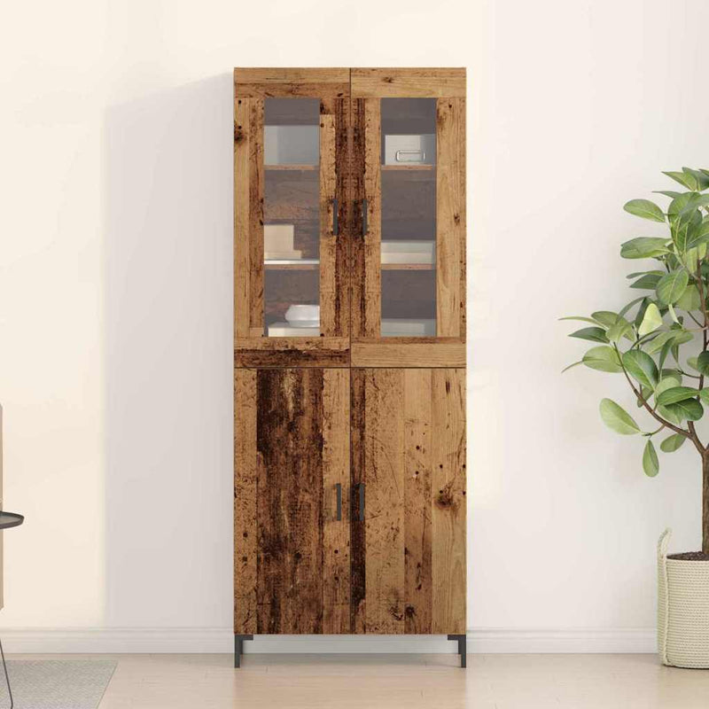 vidaXL Magasfiú 2 pcs Régi fa 69.5 x 34 x 180 cm Faanyag