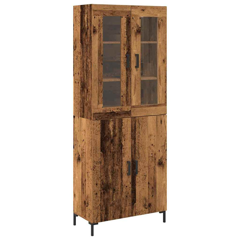 vidaXL Magasfiú 2 pcs Régi fa 69.5 x 34 x 180 cm Faanyag
