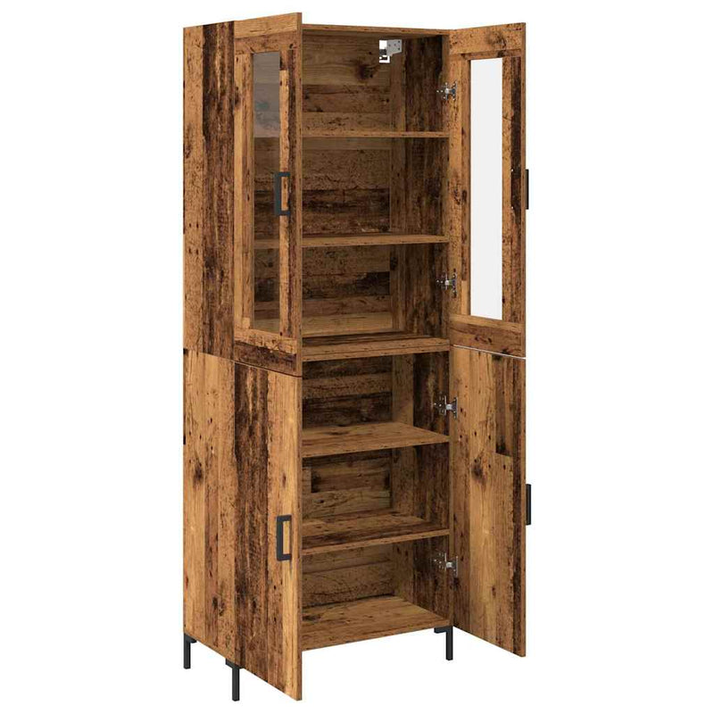 vidaXL Magasfiú 2 pcs Régi fa 69.5 x 34 x 180 cm Faanyag