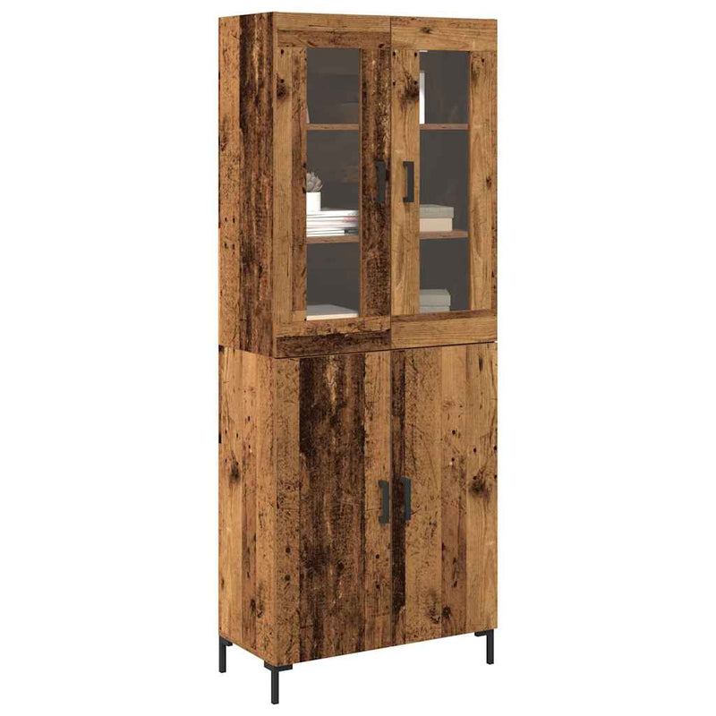 vidaXL Magasfiú 2 pcs Régi fa 69.5 x 34 x 180 cm Faanyag