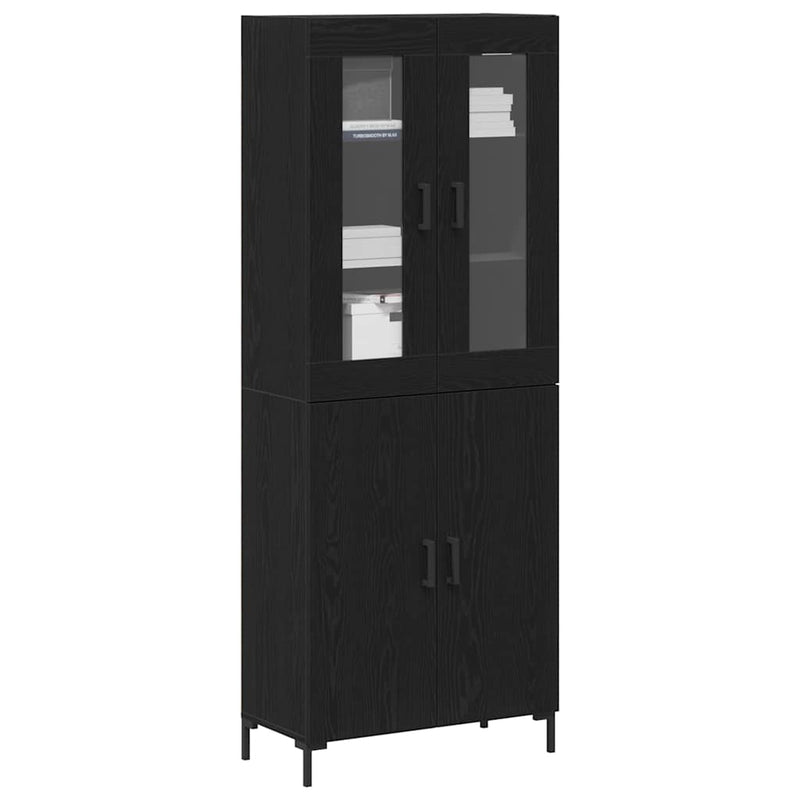 vidaXL Magasfiú 2 pcs Musta tammi 69.5 x 34 x 180 cm Faanyag