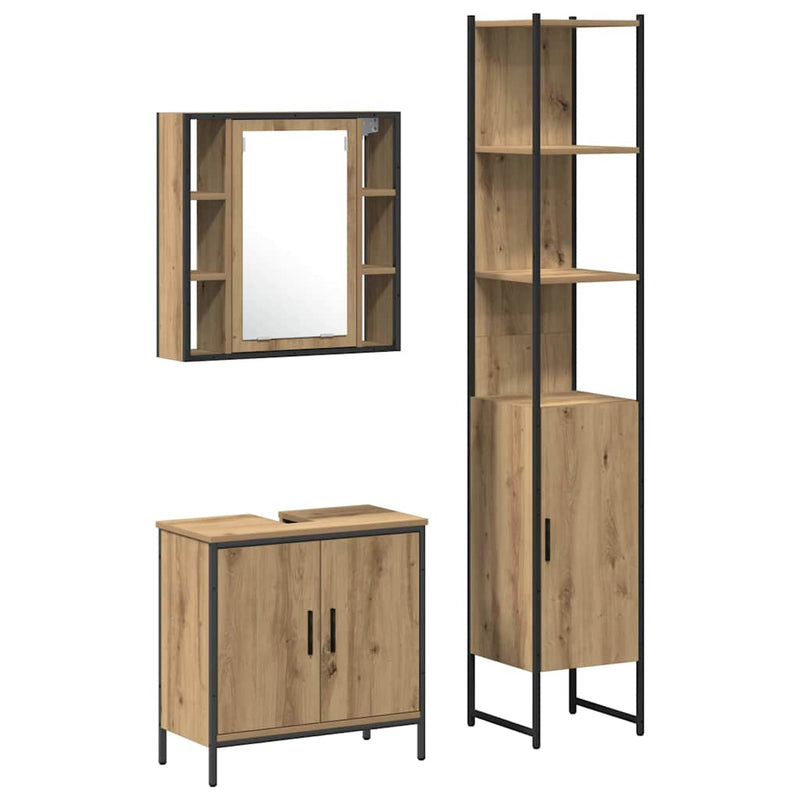vidaXL Fürdőszobai Mosdószekrények Barna 33 x 33 x 185.5 cm Faanyag