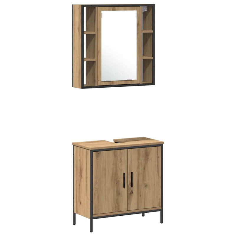 vidaXL Fürdőszobai Mosdószekrények Barna 33 x 33 x 185.5 cm Faanyag