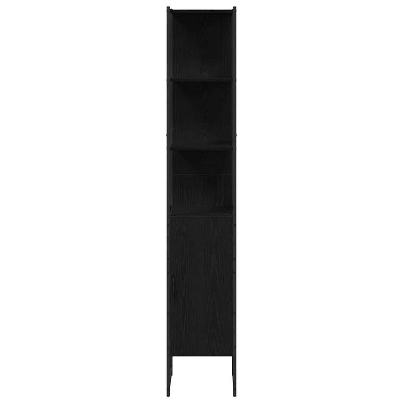 vidaXL Fürdőszobai Mosdószekrények Fekete 33 x 33 x 185.5 cm Faanyag