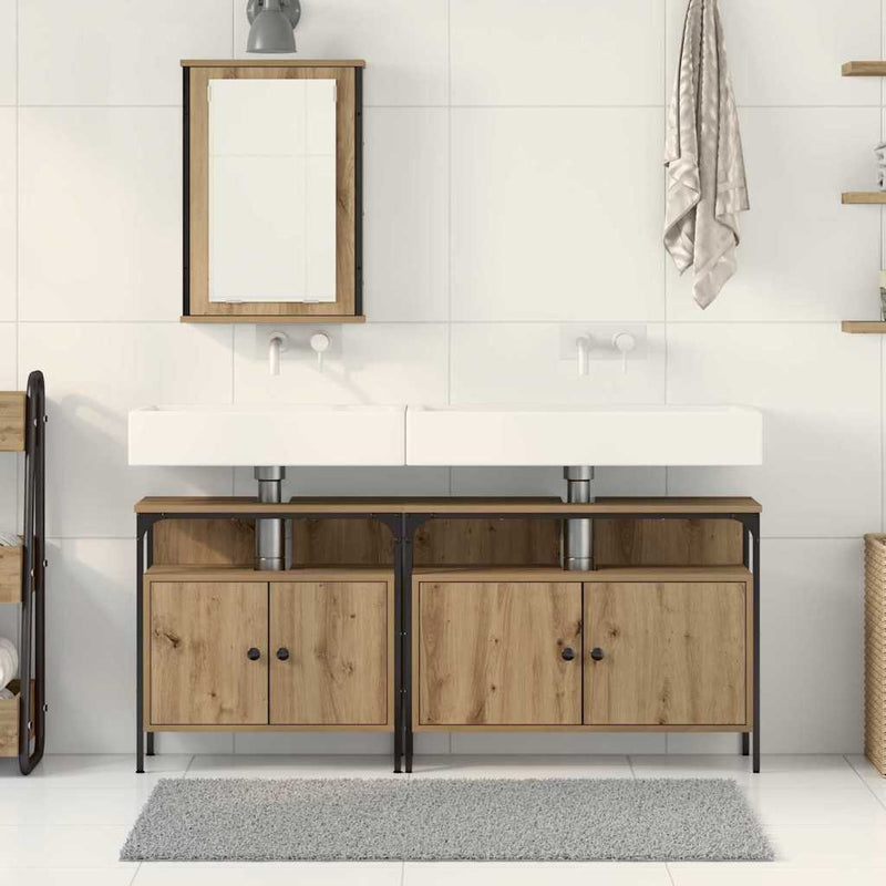 vidaXL Fürdőszobai Mosdószekrények 3 pcs Barna 80 x 30 x 60 cm Faanyag