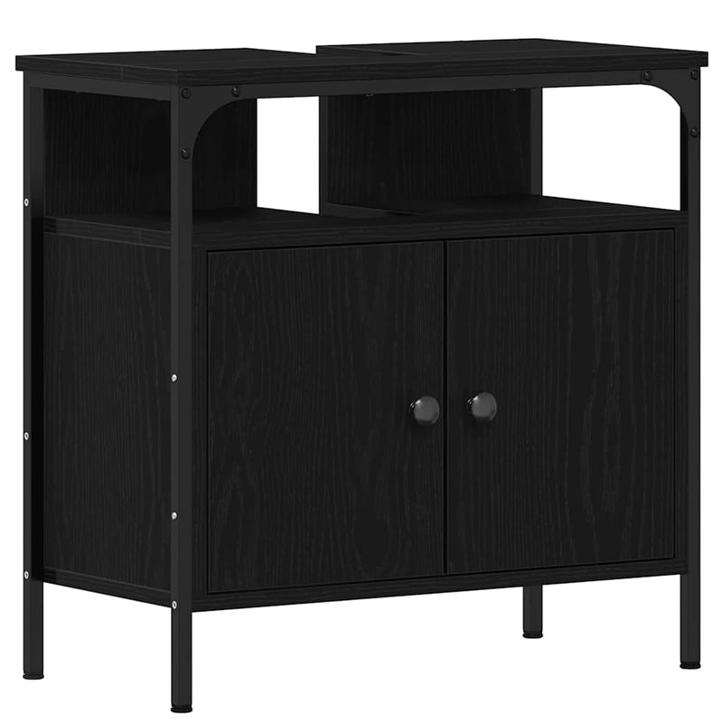 vidaXL Fürdőszobai Mosdószekrények 3 pcs Fekete 80 x 30 x 60 cm