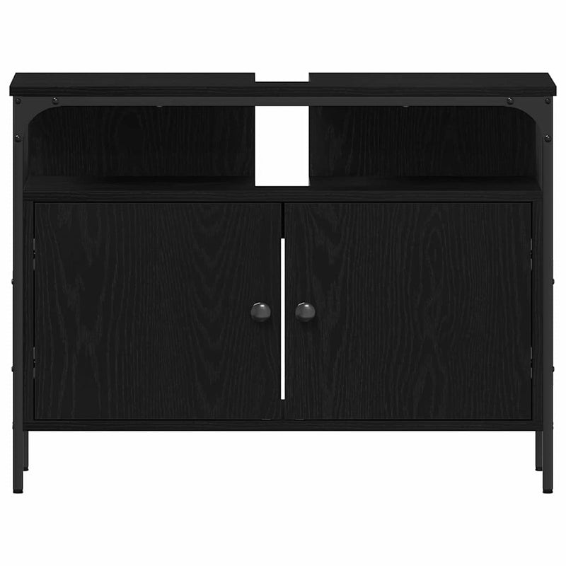 vidaXL Fürdőszobai Mosdószekrények 3 pcs Fekete 80 x 30 x 60 cm