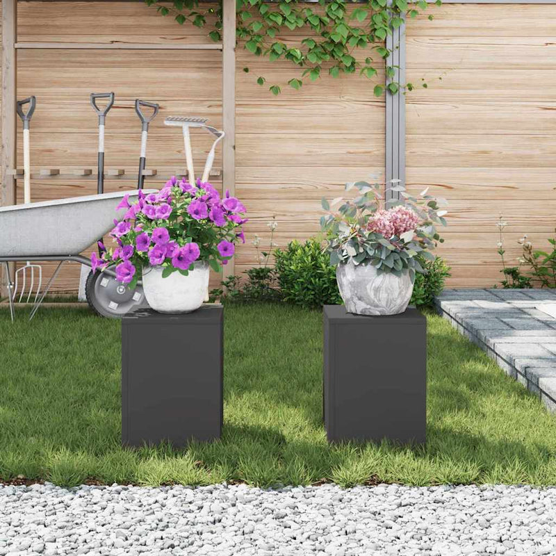 vidaXL Növényállványok 2 pcs Fekete 24 x 24 x 35 cm Acél