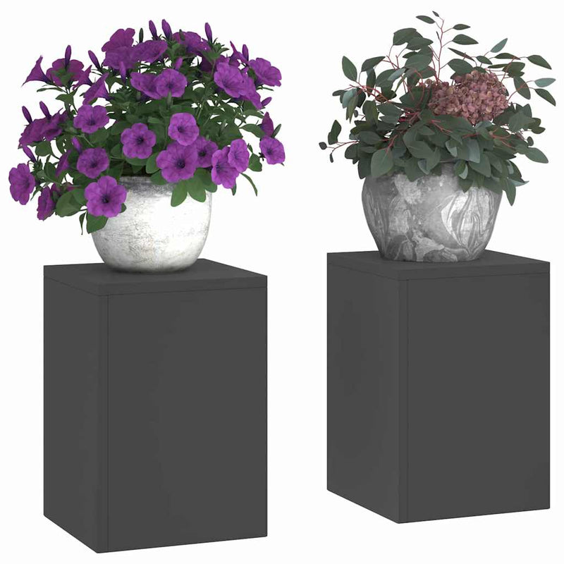 vidaXL Növényállványok 2 pcs Fekete 24 x 24 x 35 cm Acél