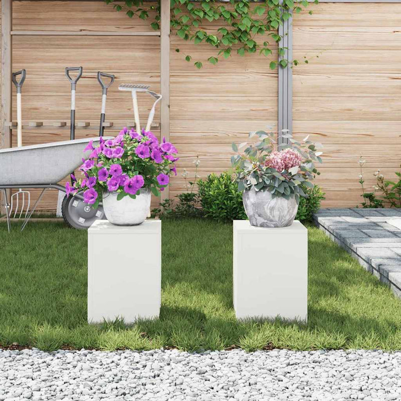 vidaXL Növényállványok 2 pcs Fehér 24 x 24 x 35 cm Acél