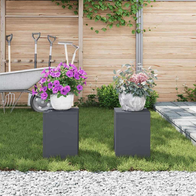 vidaXL Növényállványok 2 pcs Antracit 24 x 24 x 35 cm Acél