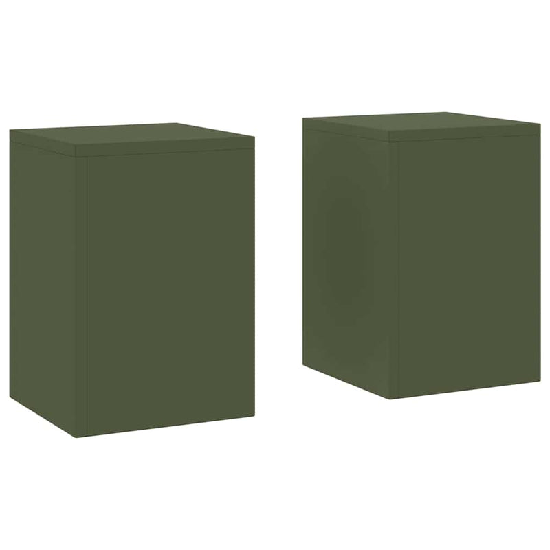 vidaXL Növényállványok 2 pcs Oliva zöld 24 x 24 x 35 cm Acél