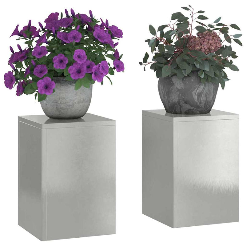 vidaXL Növényállványok 2 pcs Ezüst 24 x 24 x 35 cm Rozsdamentes acél