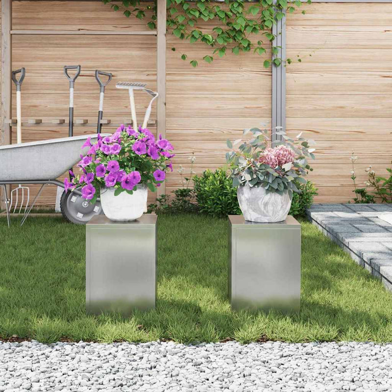 vidaXL Növényállványok 2 pcs Ezüst 24 x 24 x 35 cm Horganyzott acél