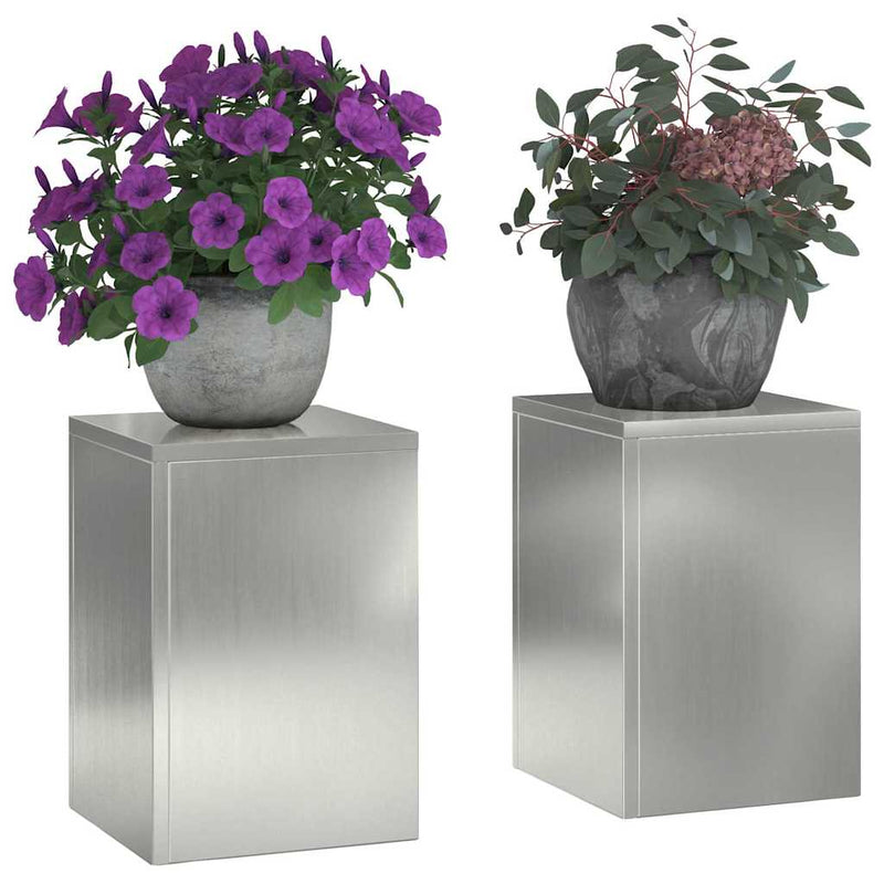 vidaXL Növényállványok 2 pcs Ezüst 24 x 24 x 35 cm Horganyzott acél