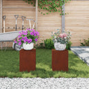 vidaXL Növényállvány 2 pcs Rozsdás 24 x 24 x 35 cm Időjárásálló acél