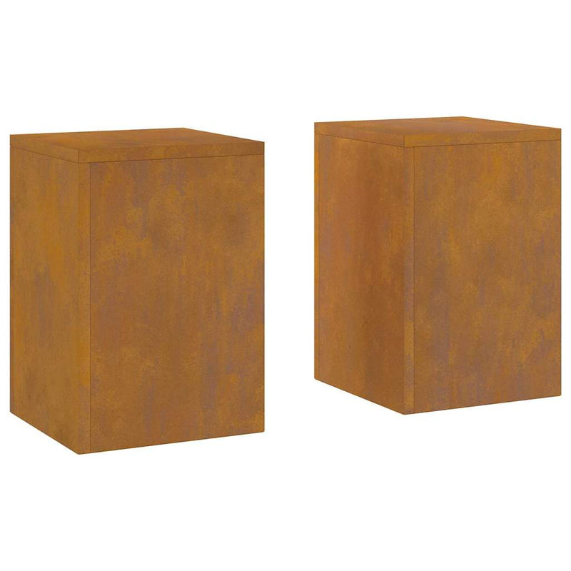 vidaXL Növényállványok 2 pcs Rozsdás 24 x 24 x 35 cm időjárásálló acél
