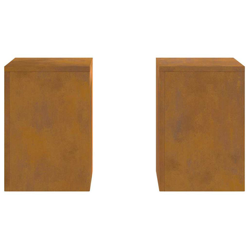 vidaXL Növényállványok 2 pcs Rozsdás 24 x 24 x 35 cm időjárásálló acél