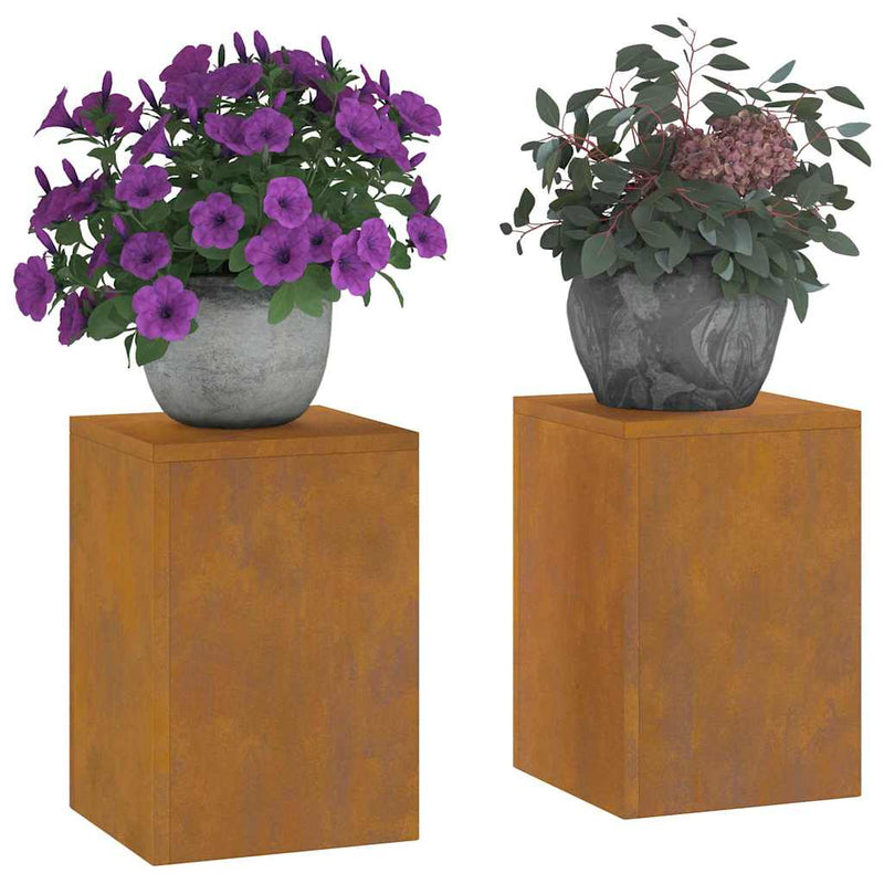 vidaXL Növényállványok 2 pcs Rozsdás 24 x 24 x 35 cm időjárásálló acél