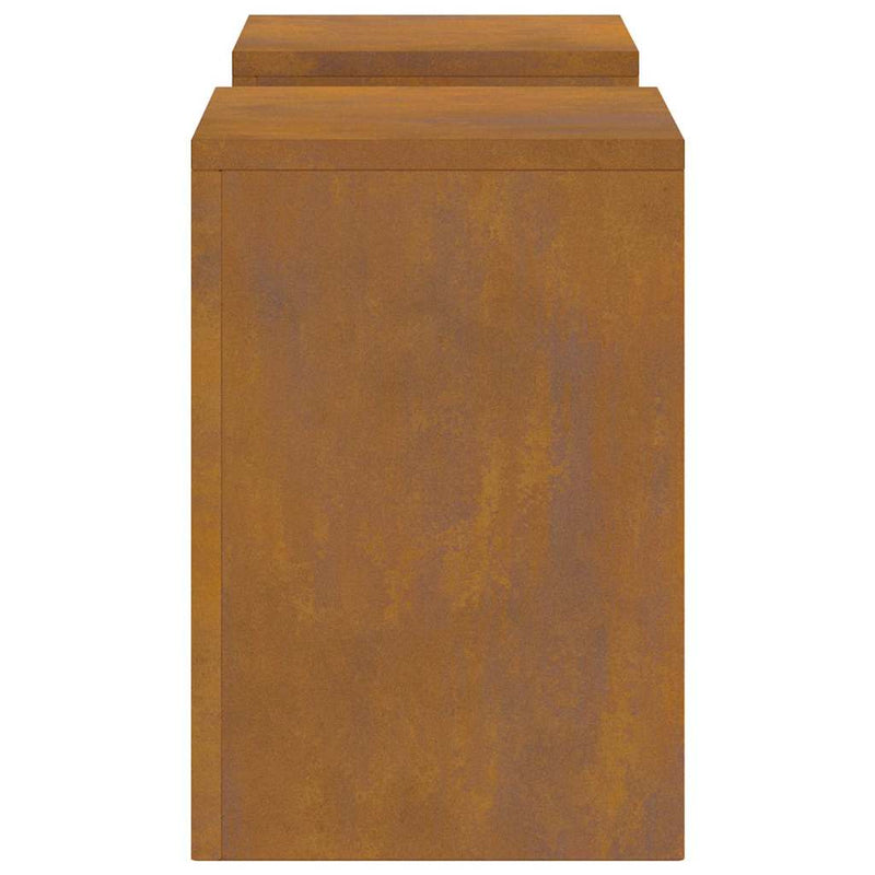 vidaXL Növényállványok 2 pcs Rozsdás 24 x 24 x 35 cm időjárásálló acél