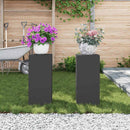 vidaXL Növényállvány 2 pcs Fekete 24 x 24 x 55 cm Acél