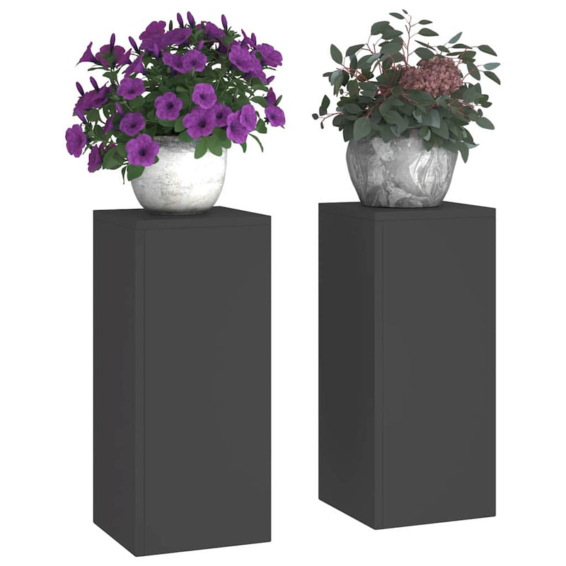 vidaXL Növényállványok 2 pcs Fekete 24 x 24 x 55 cm Acél