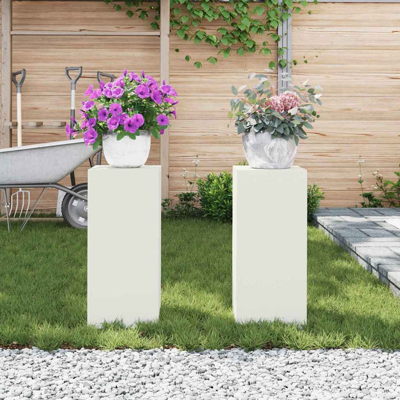 vidaXL Növényállványok 2 pcs Fehér 24 x 24 x 55 cm Acél