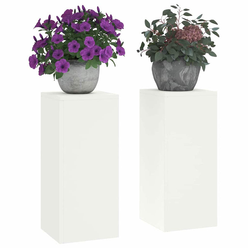 vidaXL Növényállványok 2 pcs Fehér 24 x 24 x 55 cm Acél
