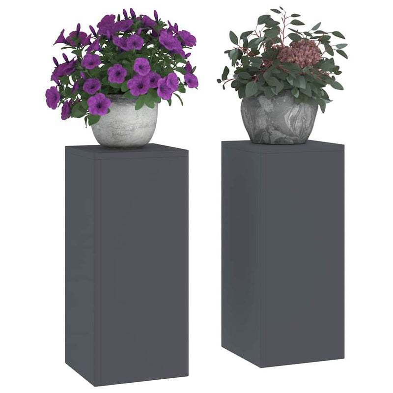 vidaXL Növényállványok 2 pcs Antracit 24 x 24 x 55 cm Acél