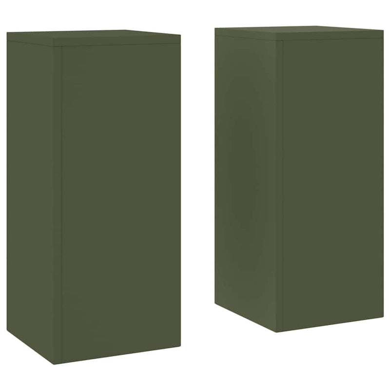 vidaXL Növényállványok 2 pcs Oliva zöld 24 x 24 x 55 cm Acél