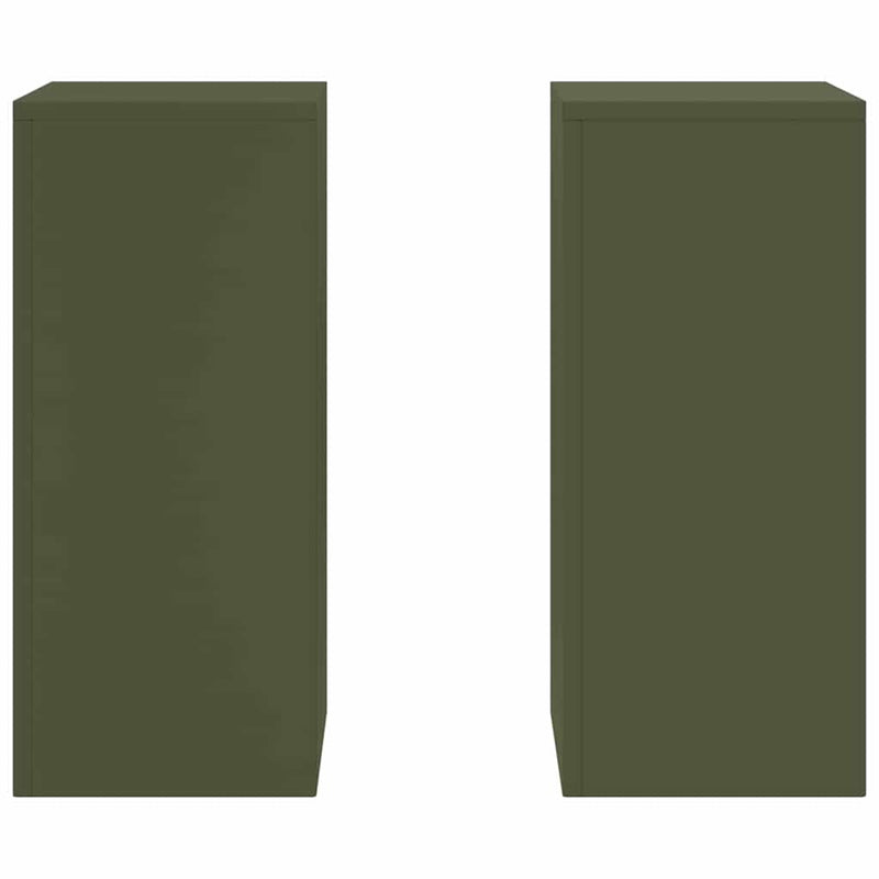 vidaXL Növényállványok 2 pcs Oliva zöld 24 x 24 x 55 cm Acél