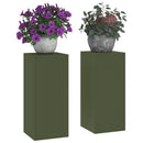 vidaXL Növényállvány 2 pcs Oliva zöld 24 x 24 x 55 cm Acél