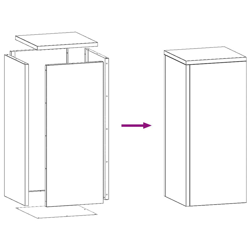 vidaXL Növényállványok 2 pcs Ezüst 24 x 24 x 55 cm Rozsdamentes acél