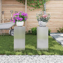 vidaXL Növényállvány 2 pcs Ezüst 24 x 24 x 55 cm Rozsdamentes acél