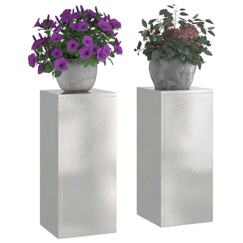 vidaXL Növényállványok 2 pcs Ezüst 24 x 24 x 55 cm Rozsdamentes acél
