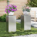vidaXL Növényállvány 2 pcs Ezüst 24 x 24 x 55 cm Horganyzott acél