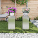vidaXL Növényállvány 2 pcs Ezüst 24 x 24 x 55 cm Horganyzott acél