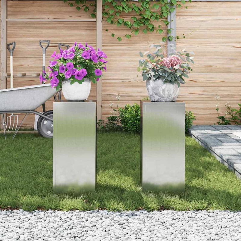 vidaXL Növényállványok 2 pcs Ezüst 24 x 24 x 55 cm Horganyzott acél