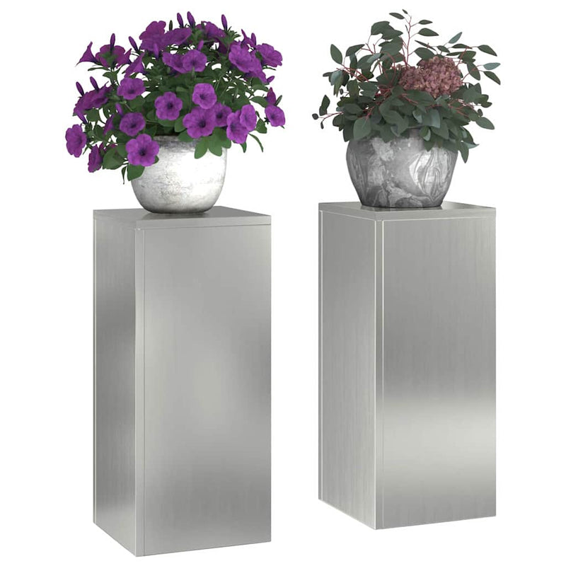 vidaXL Növényállványok 2 pcs Ezüst 24 x 24 x 55 cm Horganyzott acél