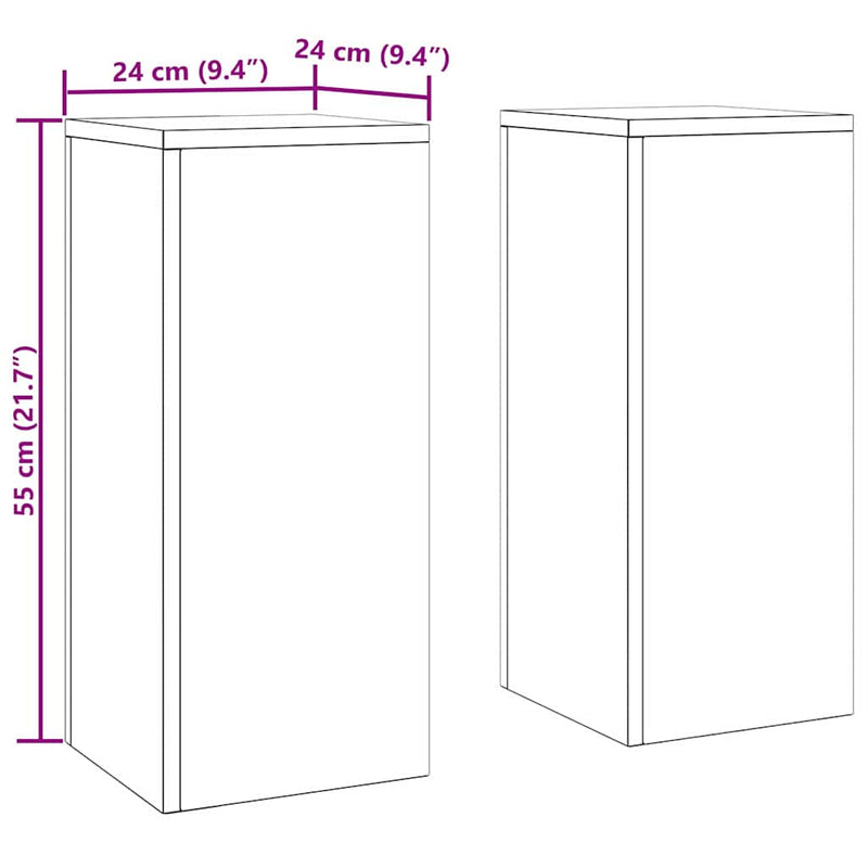 vidaXL Növényállványok 2 pcs Ezüst 24 x 24 x 55 cm Horganyzott acél
