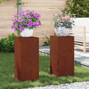 vidaXL Növényállvány 2 pcs Rozsdás 24 x 24 x 55 cm Időjárásálló acél