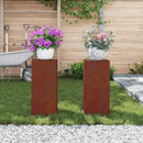 vidaXL Növényállvány 2 pcs Rozsdás 24 x 24 x 55 cm Időjárásálló acél