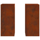vidaXL Növényállvány 2 pcs Rozsdás 24 x 24 x 55 cm Időjárásálló acél