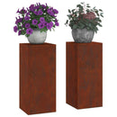 vidaXL Növényállvány 2 pcs Rozsdás 24 x 24 x 55 cm Időjárásálló acél