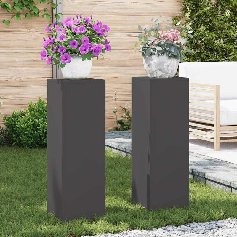 vidaXL Növényállványok 2 pcs Fekete 24 x 24 x 75 cm Acél