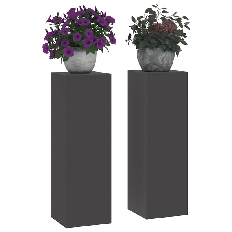 vidaXL Növényállványok 2 pcs Fekete 24 x 24 x 75 cm Acél
