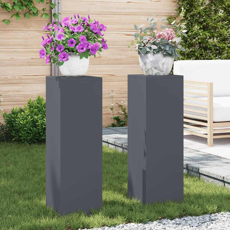 vidaXL Növényállványok 2 pcs Antracit 24 x 24 x 75 cm Acél