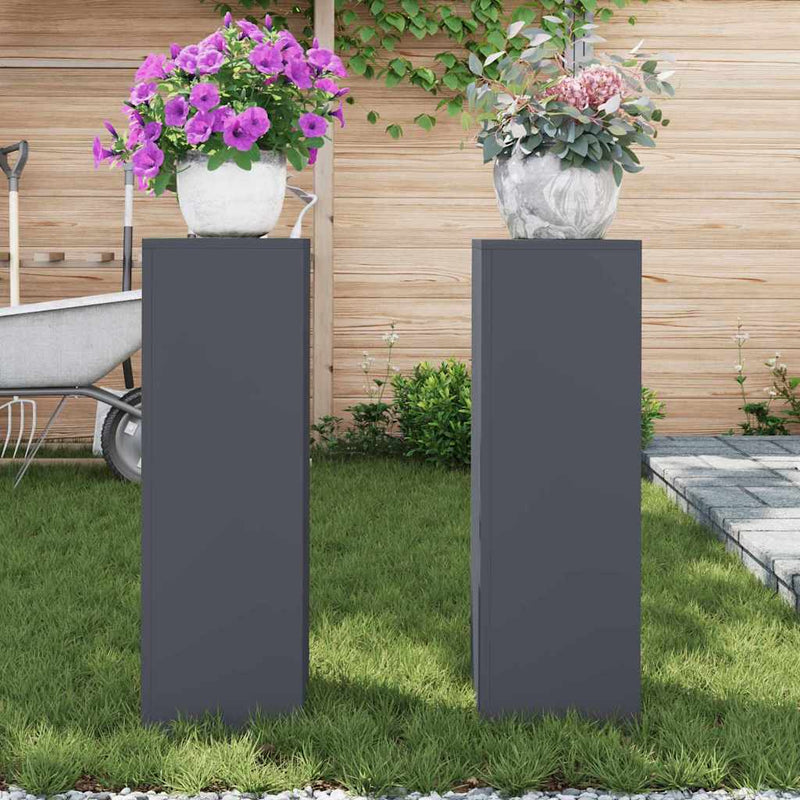 vidaXL Növényállványok 2 pcs Antracit 24 x 24 x 75 cm Acél